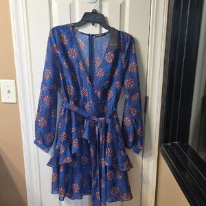 Elegant Long Sleeve Patterned Dress